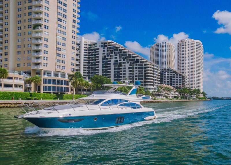 65ft Azimut available for rent in Miami for 13 guest. No Hidden Fees.